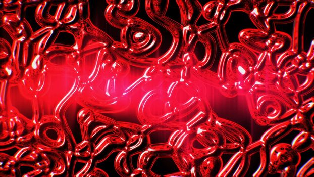 Loopable moving red glass element