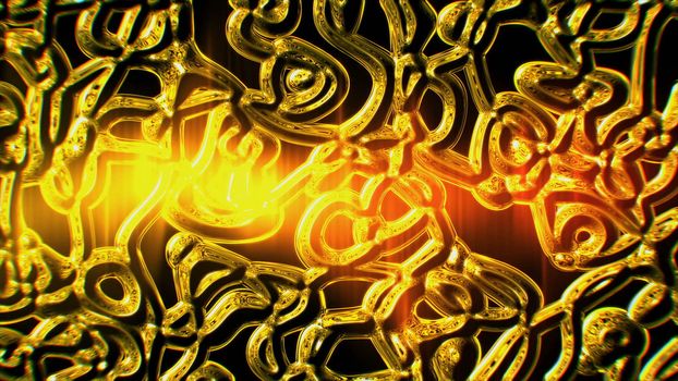 Loopable moving yellow glass element
