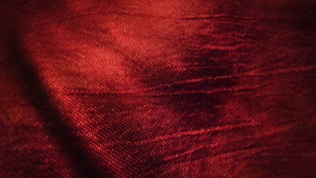 Red silk fabric blowing in the wind. Seamless loop