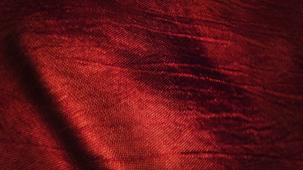 Red silk fabric blowing in the wind. Seamless loop