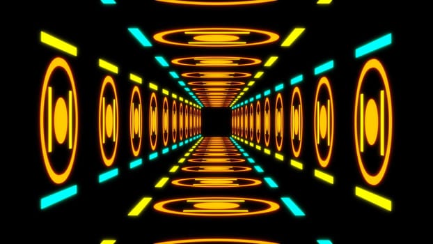 Retro colorful tunnel. Seamless loop