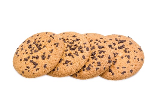 Several chocolate chip cookie on a light background
