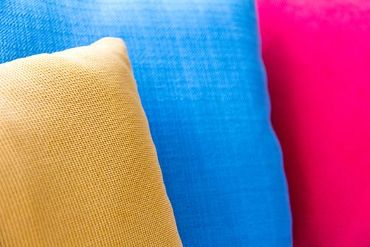 close up image of decorative colorful pillow