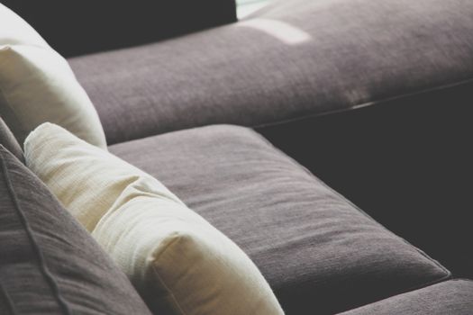 cushion on sofa,detail image of cushion on sofa, modern living room.