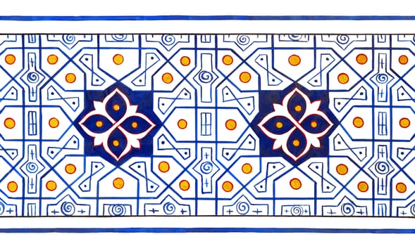 Wall painting of Kok Gumbaz mosque, Shahrisabz, Uzbekistan