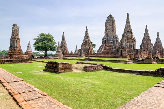 Wat Chaiwatthanaram is ancient buddhist temple, famous and major tourist attraction religious of Ayutthaya Historical Park in Phra Nakhon Si Ayutthaya Province, Thailand