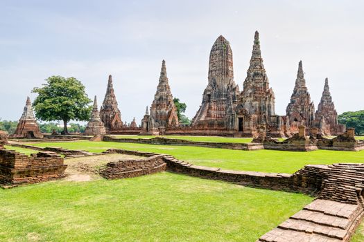 Wat Chaiwatthanaram is ancient buddhist temple, famous and major tourist attraction religious of Ayutthaya Historical Park in Phra Nakhon Si Ayutthaya Province, Thailand