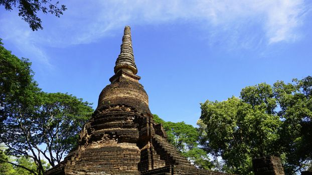 Historical Pagoda Wat Nang phaya temple in Sukhothai world heritage Historical park