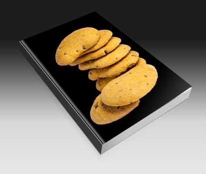 Biscuits with chocolate drops on a white background