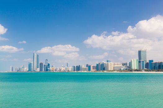 Abu Dhabi city skyline, United Arab Emirates.