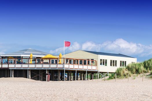 Beach restaurant pavilion in South Holland, Netherlands