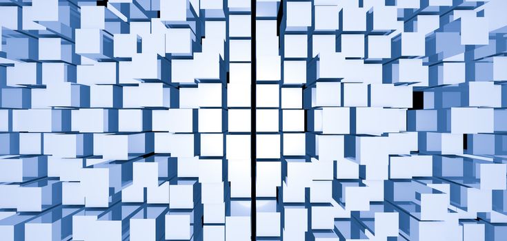 Abstract image of cubes background. 3D rendered backdrop