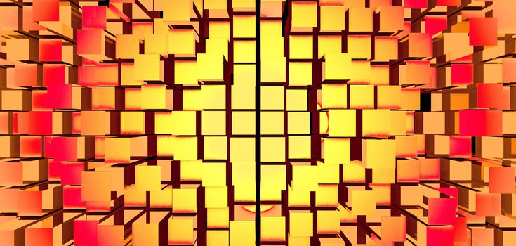 Abstract image of cubes background. 3D rendered backdrop