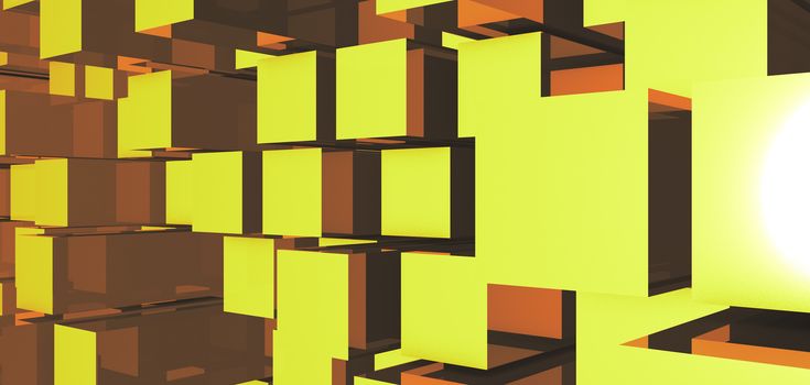 Abstract image of cubes background. 3D rendered backdrop