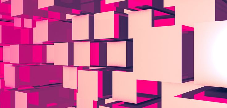 Abstract image of cubes background. 3D rendered backdrop