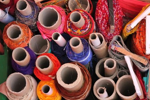 haberdasher shop choice of fabric material in fabric market 