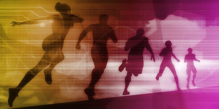 Sports Background Illustration Concept with Running People