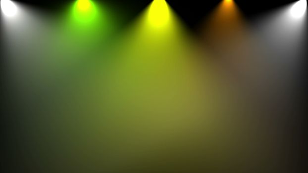 Disco light. Computer graphic. Different colors 3D rendered