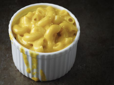 close up of rustic american english macaroni cheese