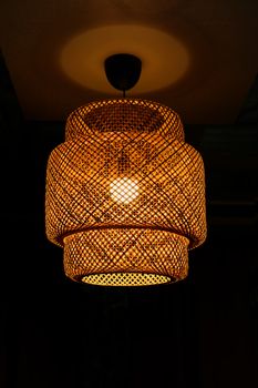 beautiful design chandelier in a dark room.