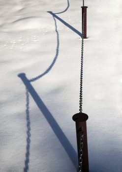 abstract background shadow of the snow fence Chain