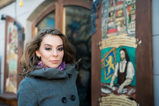 Portrait of a beautiful girl in the city