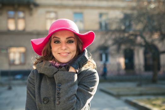 Portrait of a girl with Hat in the city