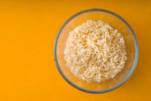 Soup Ramen noodles in glass bowl horizontal