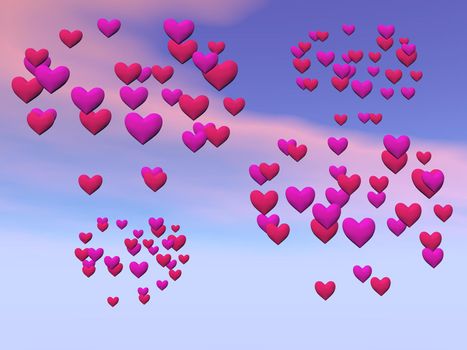 Valentine's Day background and sky pink