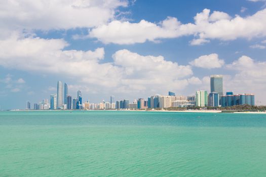 Abu Dhabi city skyline, United Arab Emirates.