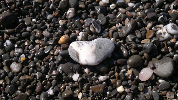 Grey zen stone in shape of heart