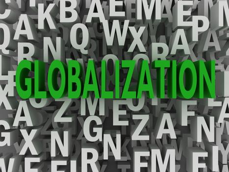 3d Globalization word cloud concept