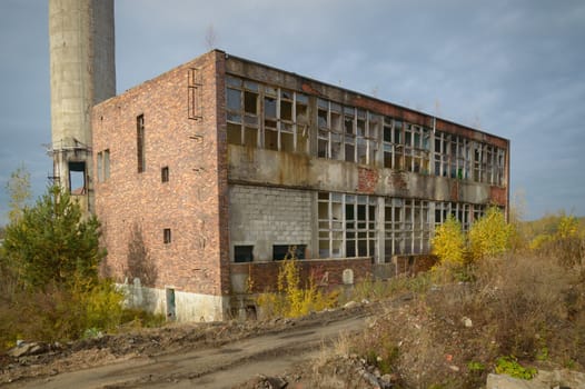 ruins of a very heavily polluted industrial factory, industrial series