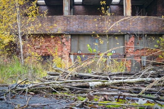 ruins of a very heavily polluted industrial factory, industrial series