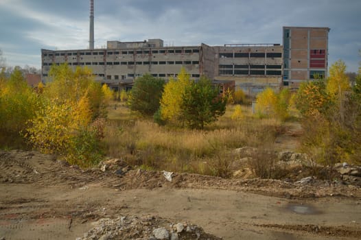 ruins of a very heavily polluted industrial factory, industrial series