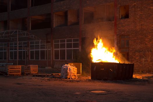 ruins of a very heavily polluted industrial factory, industrial series