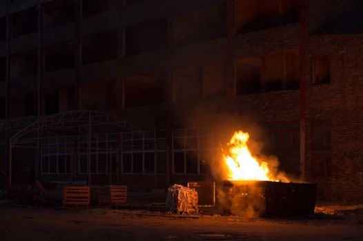 ruins of a very heavily polluted industrial factory, industrial series