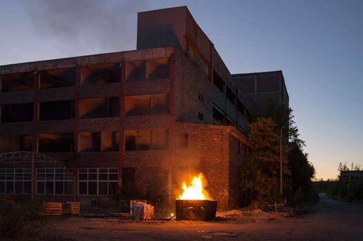 ruins of a very heavily polluted industrial factory, industrial series