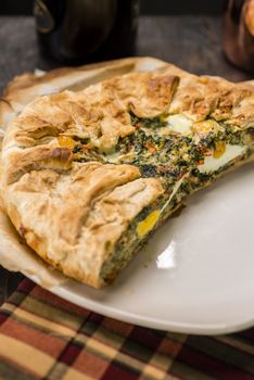 TORTA PASQUALINA . This Easter cake, usually salty,  and during the whole year as very light and healthy aliment.