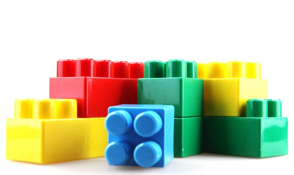 Plastic building blocks.