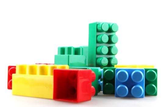Plastic building blocks.