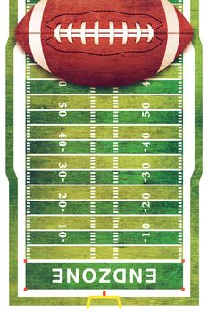 A retro grunge American football field and ball background illustration.