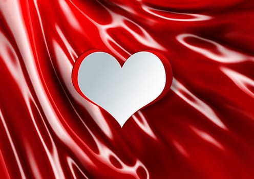 Heart shape on silk for texture background in valentine day
