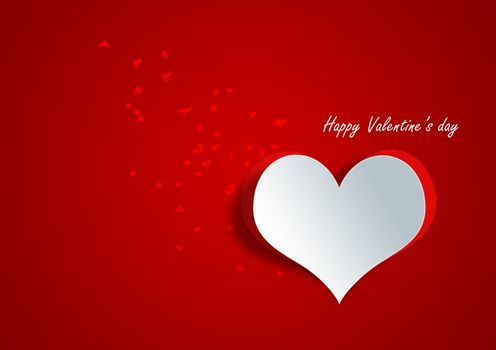 Heart shape on paper craft for texture background in valentine day