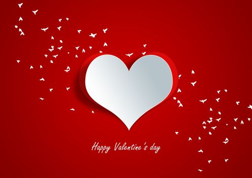 Heart shape on paper craft for texture background in valentine day