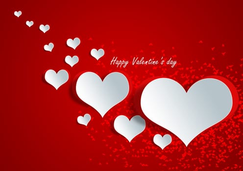 Heart shape on paper craft for texture background in valentine day