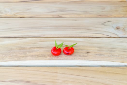 Thai Sweet Bean Confections plating on wooden table