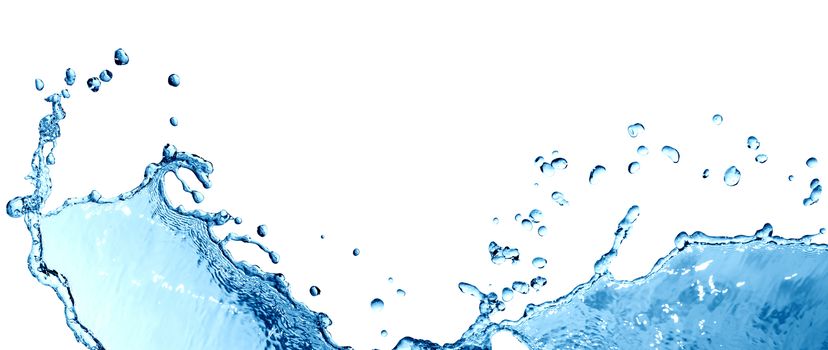 Nice abstract water splash blue background with drops