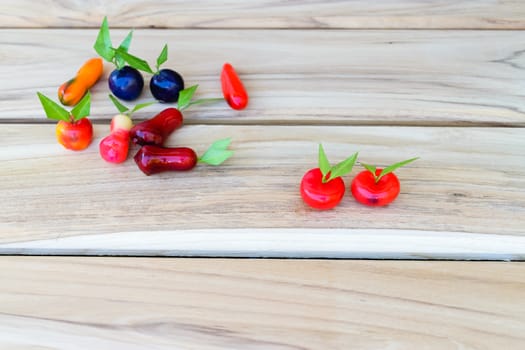 Thai Sweet Bean Confections plating on wooden table