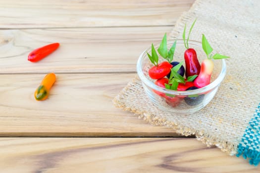 Thai Sweet Bean Confections plating on sack on wooden table